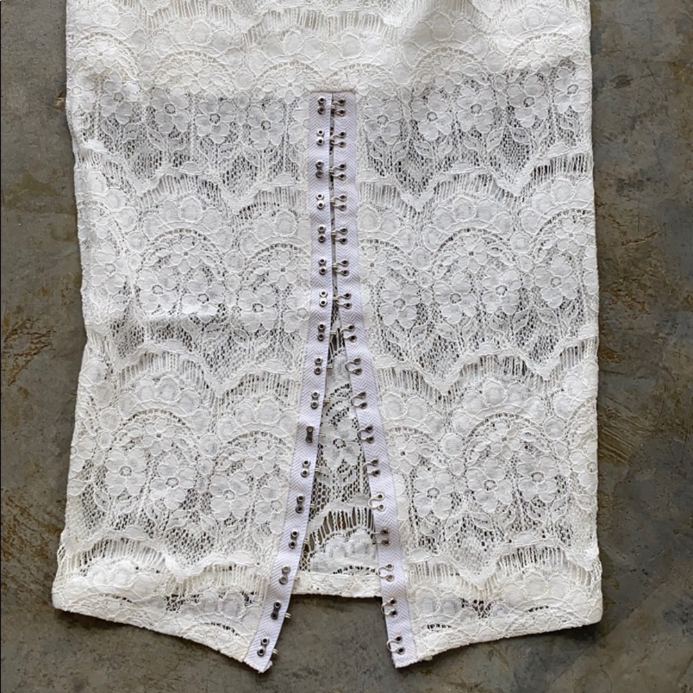Asilio ivory lace midi skirt size XS NWT *FLAW SEE PICS - Picture 11 of 16